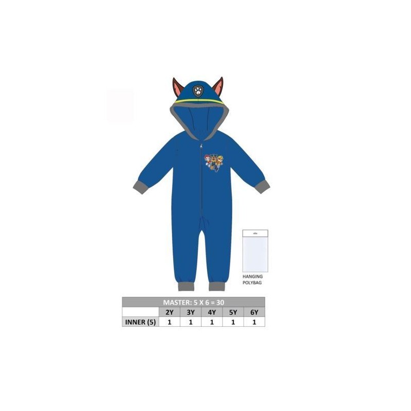 Pijama polar macacão Paw Patrol