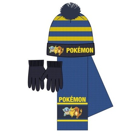 Pack de luvas, gola e gorro Pokemon