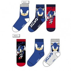 Pack 3 pares de meias Sonic