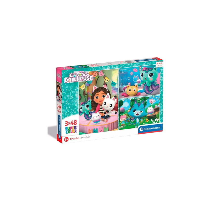 Puzzle Gabby's Dollhouse 3x48pcs
