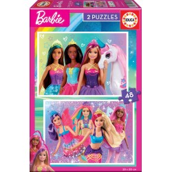 Puzzle Barbie 2x48pcs