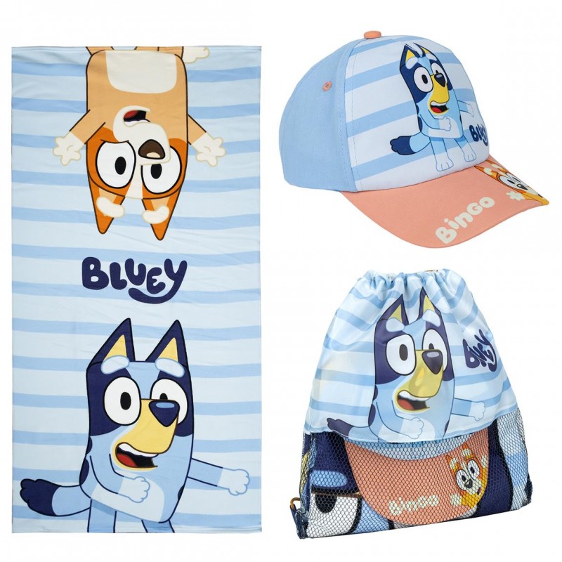 Conjunto saco, boné e toalha Bluey