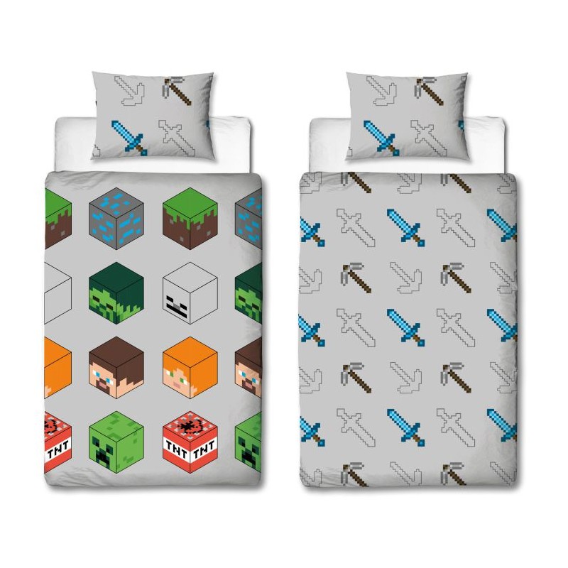 Conjunto de cama solteiro Minecraft