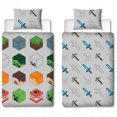 Conjunto de cama solteiro Minecraft