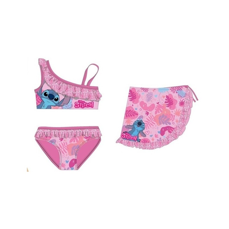 Conjunto biquini e pareo Stitch