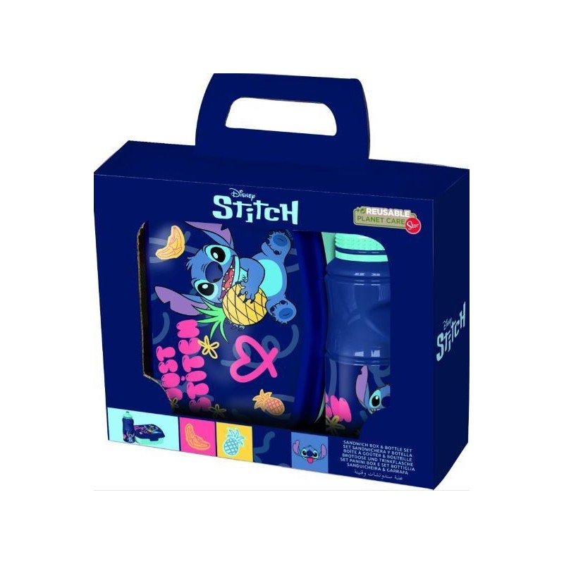 Set garrafa e sandwicheira Stitch